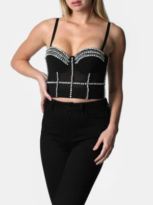Crystal Lined Bustier Top