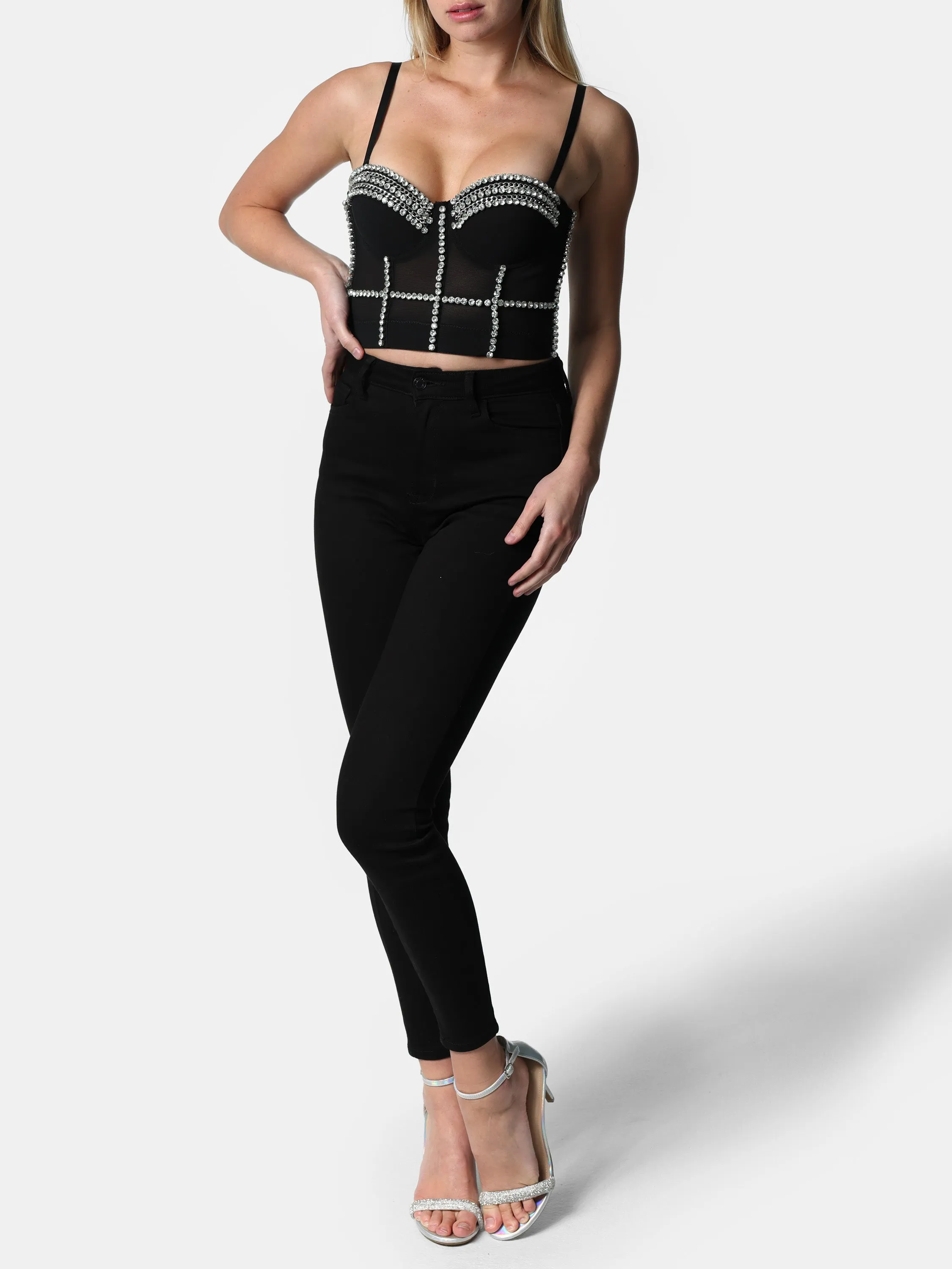 Crystal Lined Bustier Top