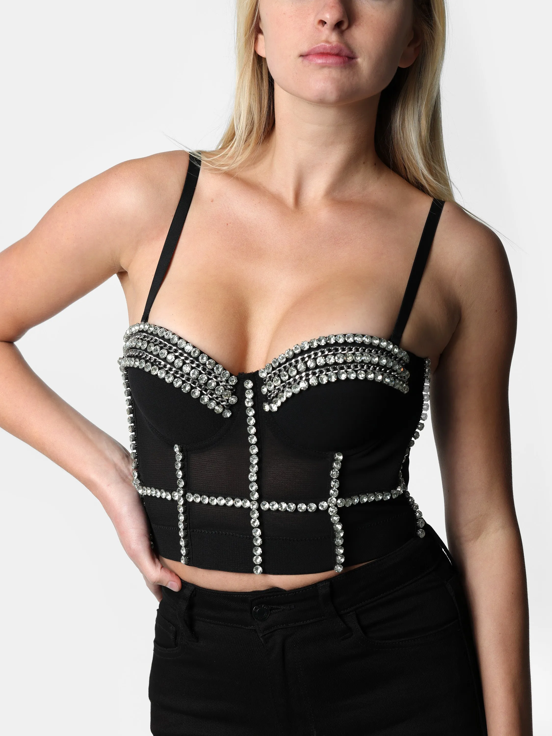 Crystal Lined Bustier Top