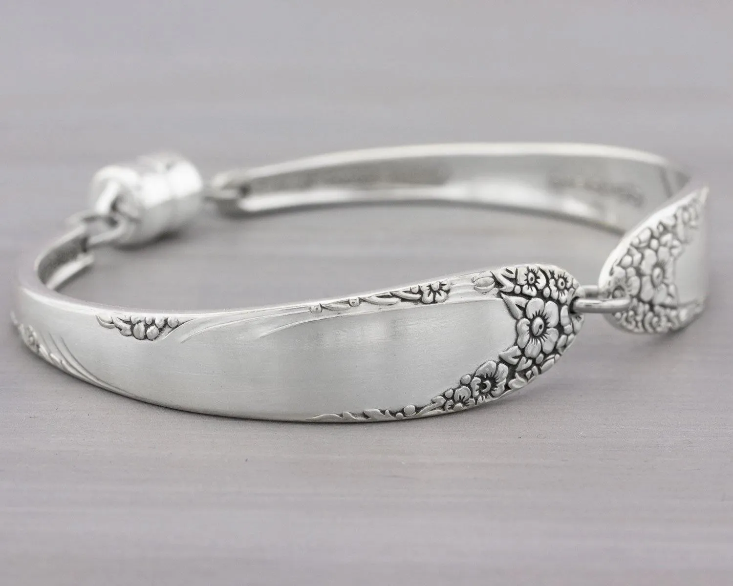 English Garden 1949 Antique Silverware Bracelet