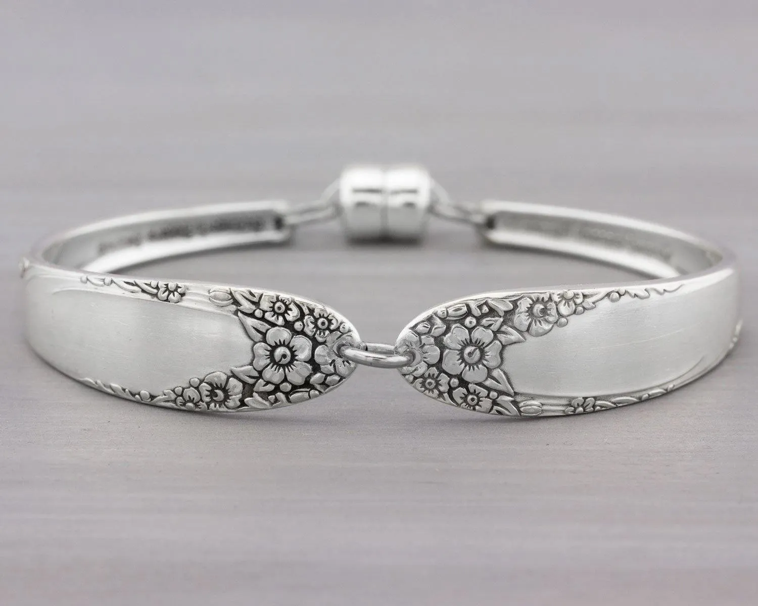 English Garden 1949 Antique Silverware Bracelet