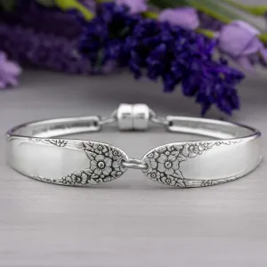 English Garden 1949 Antique Silverware Bracelet