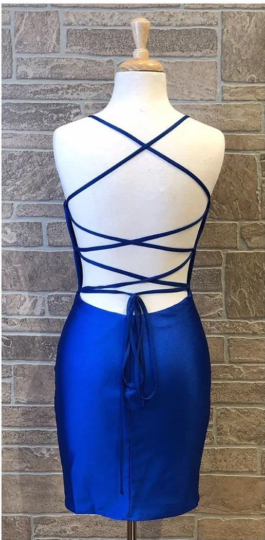 Fitted Royal Blue Homecoming Dress