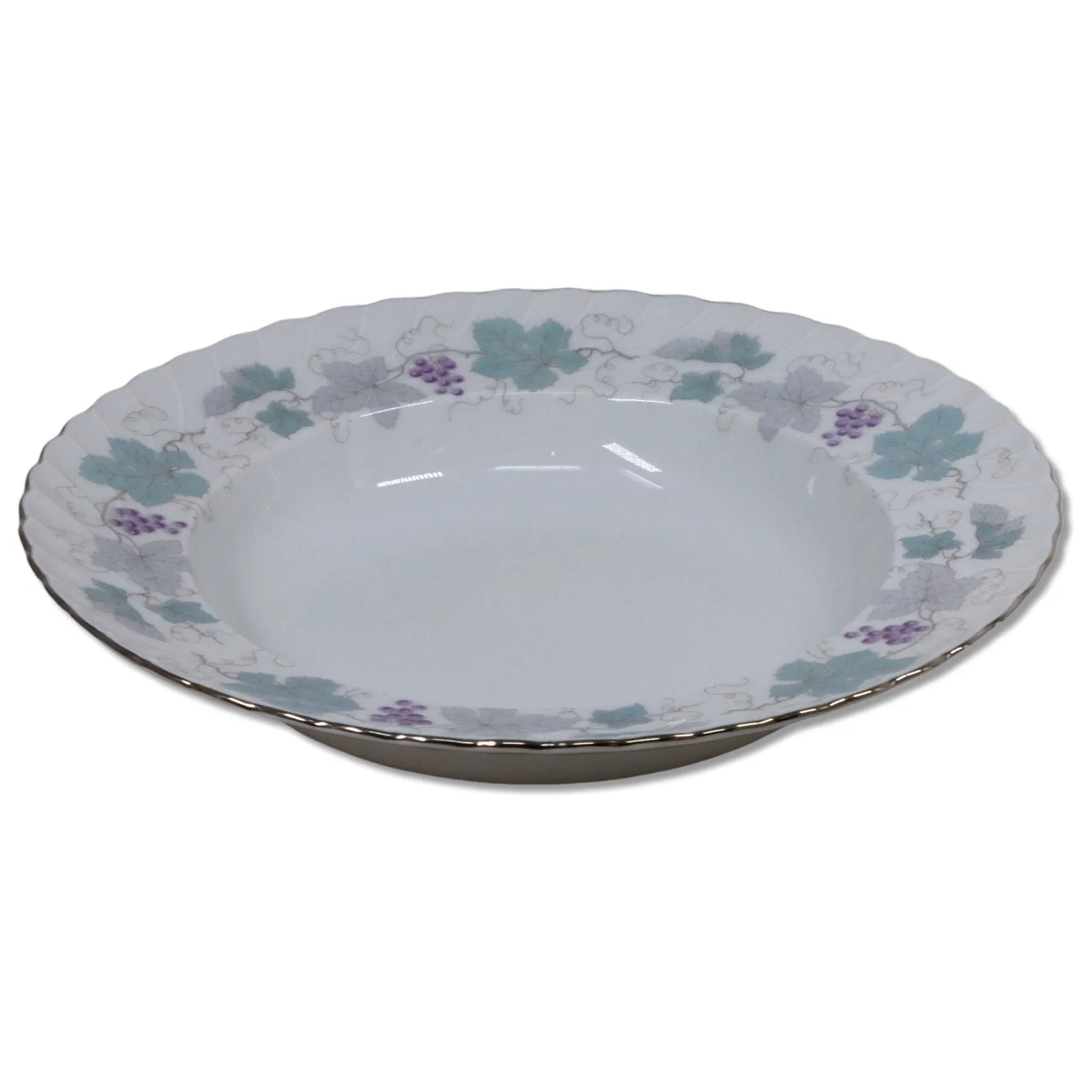 Jaeger Co Golden Crown ER Bordeaux Rimmed Soup Bowl 8" Swirl Fluted 1960's