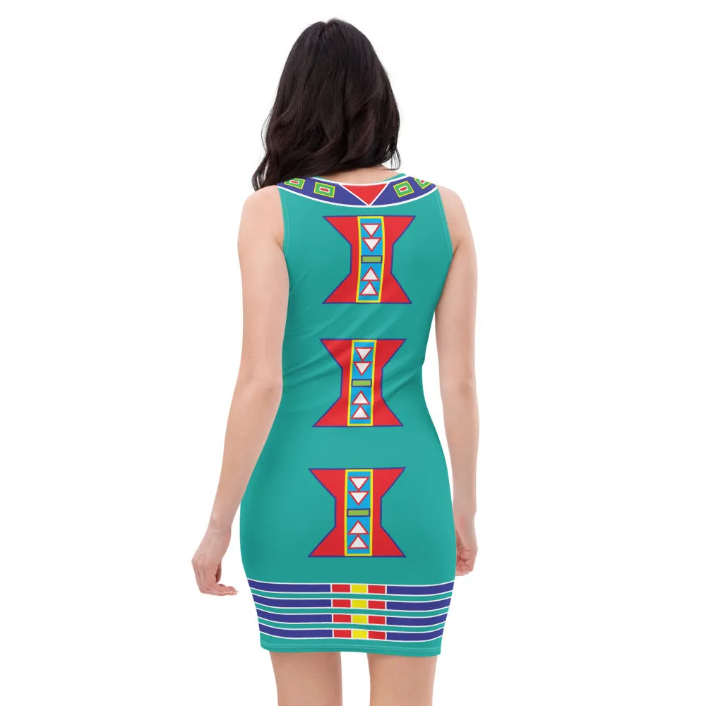 Live Turquoise Fitted Dress