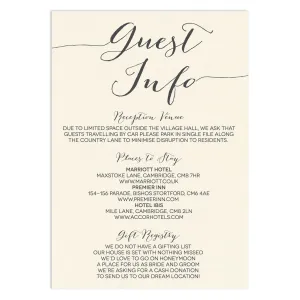 Modern Calligraphy Information Card