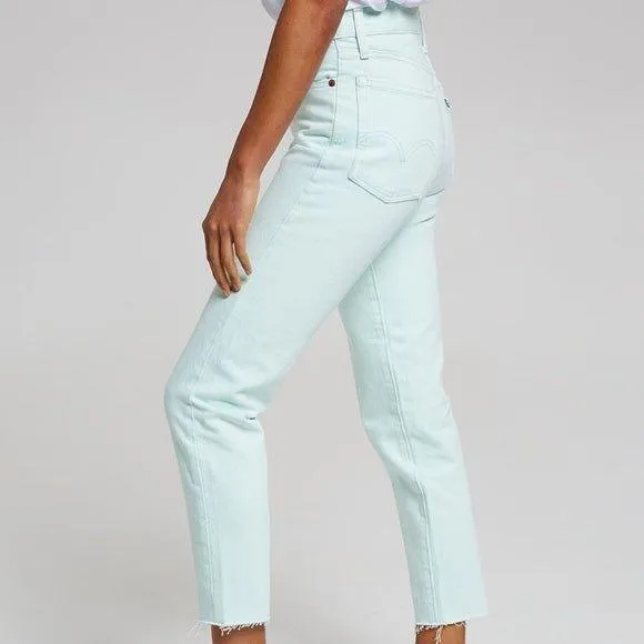 NWT - Levis 'Wedgie Fit' Pastel Mint High Rise Tapered Jeans -Size 27