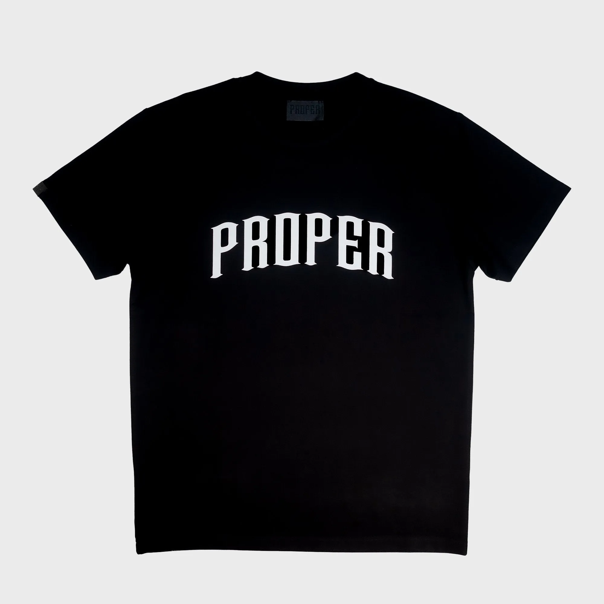 PROPER CURVED FITTED TEE BLACK