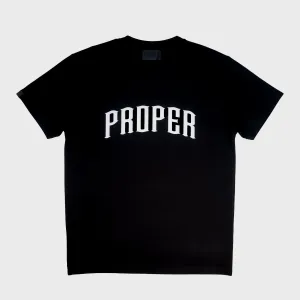 PROPER CURVED FITTED TEE BLACK