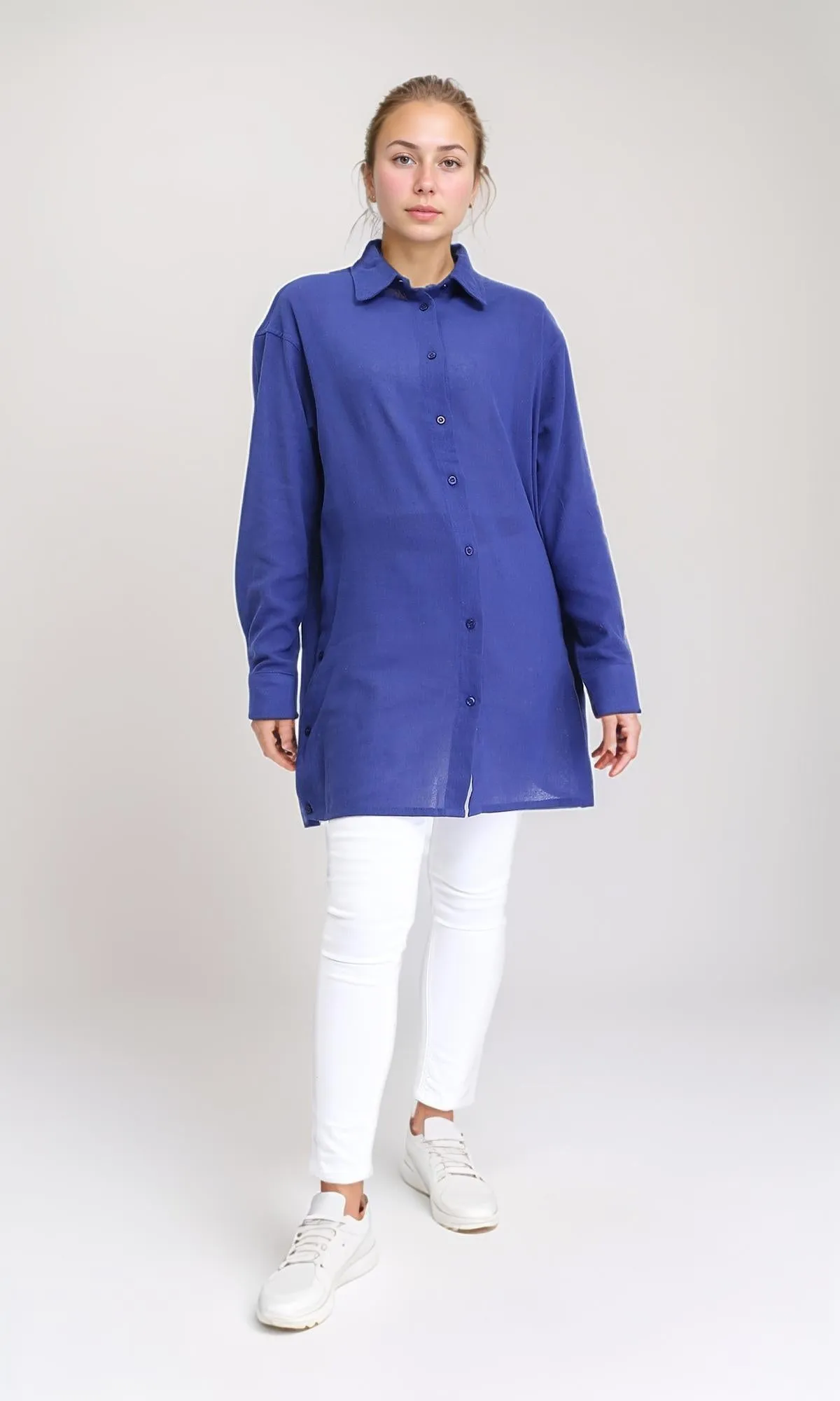 R206366 - Casual Long Sleeves Regular Fit Shirt - Dark Blue