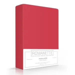Romanette Fitted Sheet Cotton Red