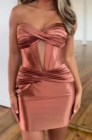 Strapless Fitted Short Homecoming Dress