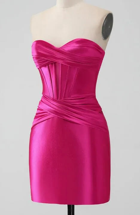 Strapless Fitted Short Homecoming Dress