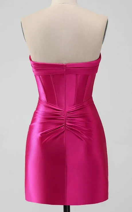 Strapless Fitted Short Homecoming Dress